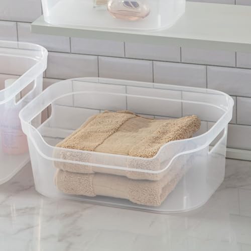 Sterilite Medium Open Bin, Clear Plastic Organizing Container, 24-Pack - image 7