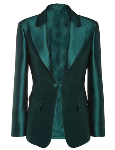 Veste de costume pour bal de fin d'année et blazer ajusté femme à revers brillant