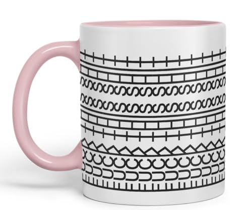 Vixar Fuck This Shit Mug Hidden Message Funny Adult Humor Sarcastic Gift Ceramic Coloured Mug Cup for Tea Coffee Hot Brew 330ml 11Oz Gift BW (Pink)