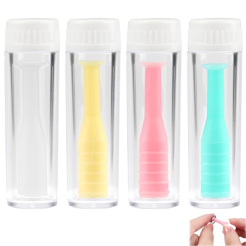 OIHCAZ 4PCS Contact Lens Remover Silicone Contact Lenses Applicator for Soft and Hard Lenses Suction Holder Inserter Portable Travel Scleral Lens Remover Tool