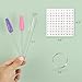 600 Pcs Nail Swatch Sticks with Number Labels, Clear Fan-shaped Nail Art Polish Practice Display Tips Nail Sample Sticks, Practice Nails Sticks with Ring for Board Home DIY