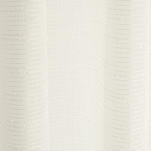 Homing Curtain with fringes, stripes, cream white, decorative curtain, W 55.1" x L 96.5" (1 Panels) - Image 3