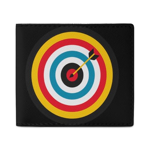 Archery Bullseye Target Sports Coin Purse PU Leather Small Change Purse Pouch Portable Card Holder Wallet for Women Men