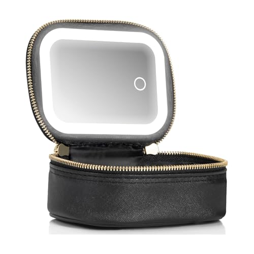 Extrei Gent Petite trousse de maquillage de voyage avec miroir et 3 niveaux de luminosité - Organiseur de maquillage - Lumière réglable
