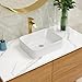 Lordear Vessel Sink Rectangle 19 Inch Bathroom Sink,Rectangular Modern Above Counter Bathroom Sinks White 19x15 Inch Porcelain Ceramic Vessel Vanity Sink Art Basin