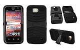 NEM ZTE Overture 2 Case, Hybrid Case Protective Dual Layer and Advanced Shock Absorption Protection with Kick Stand for ZTE Overture 2 Z813-Black