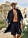 COOFANDY Men's Cardigan Lightweight Cotton Sweater Kimono Style Cloak Open Front Cape, Black, Large