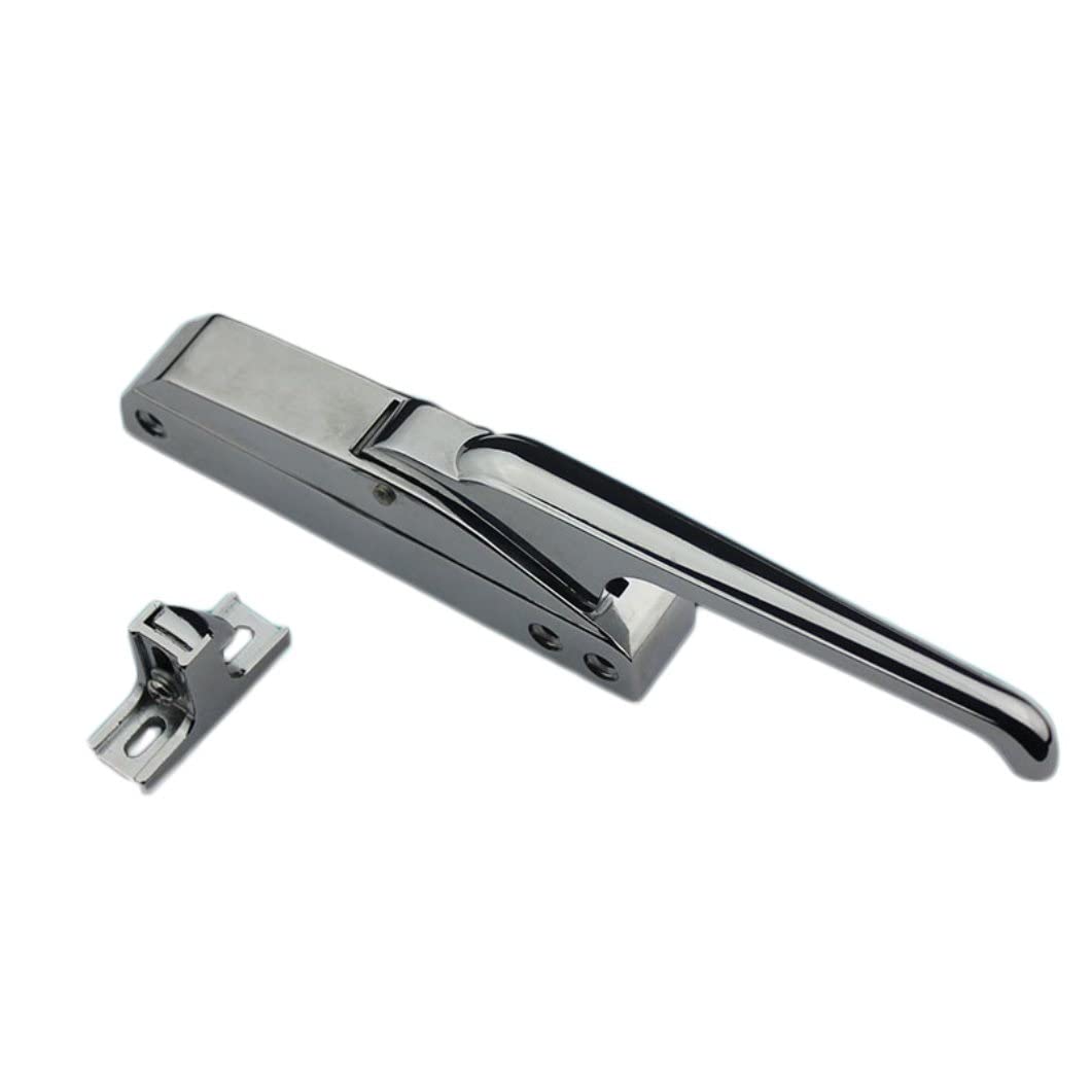 BULINO Cold Room Handle Latch,Cold Room Handle Latch, Walk-in Cooler Door Handle, Bright Chrome Plated Zinc Alloy, Oven Handle, Low Temperature Box Handle, Sealed Box Corner Handle (Color : B)