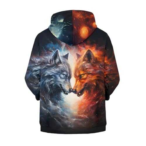 Boys 3D Wolf Printed Front Zip Up Hoodie Kids Long Sleeve Cool Hooded Sweatshirt2