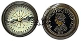 Taille : 5 cm Boussole de poche plate en laiton style victorien