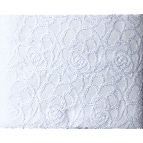 PiuBelle Portugal Solid White Matelasse Coverlet Raised Woven Geometric Floral Pattern Roses Cover