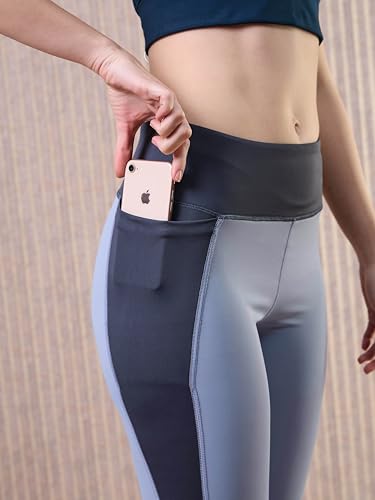Image of TECHNOSPORT Women's High Rise Slim Fit Tights for Running, Gym and Sports