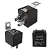 QitinDasen 5 Pieces 5 Pin Car Relay, 12V 40A SPDT Automotive Relay with Metal Mounting Bracket, for Car Truck Boat (Black)