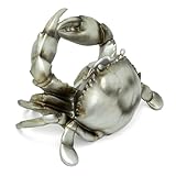 Carousel Home Silver Resin Crab Wine Holder | Nautical Tabletop Wine Rack for 750ml Bottle | Unique Bottle Display Stand for Coastal Homes- 20x15cm