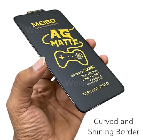Image of WonRia Pack 1- Matte Screen Guard Protector for Motorola Edge 50 Neo 5G Matte Tempered Glass Edge to Edge [Anti-FingerPrint | Anti-Glare | Shinning Border] - (Made of Glass)