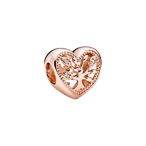 Preisvergleich Produktbild Pandora Offen gearbeitetes Stammbaum Herz-Charm, 788826C01, Rosé, 1,1cm