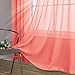 Mrs.Naturall Coral Curtains 84 Inch Length for Living Room 2 Panels Set Peach Colored Sheer Window Drapes for Living Room Salmon Color
