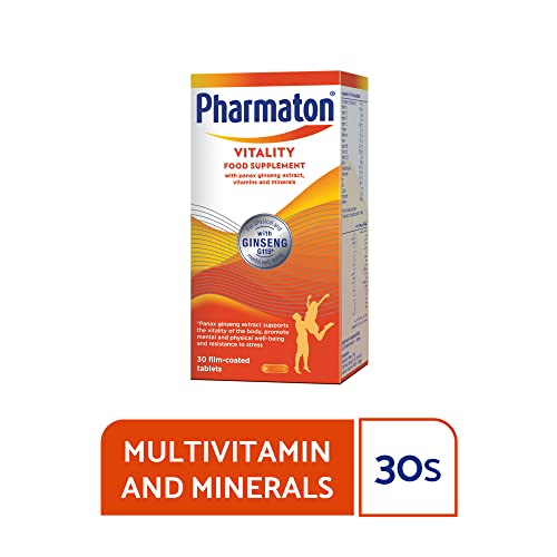Pharmaton Capsules 30s – Daily Multivitamin & Mineral Supplement with Standardised Ginseng G115 Extract, Supports Energy & Reduces Tiredness, Convenient One-a-Day Capsules for Adults