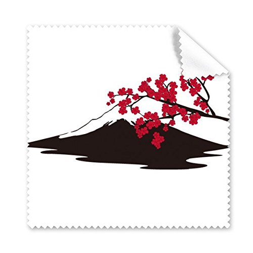 Tissu de nettoyage de lunettes anti-trace et poussière motif sakura japon fuji silhouette 5x