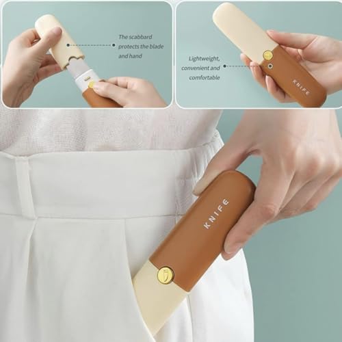 Image of TASMAX 2 in 1 Peeler Knife for Kitchen & Travel Essentials, Stainless Steel Peeling Knife with Protective Cover, Compact Knife with Peeler for Fruits & Vegetables (Multicolor)