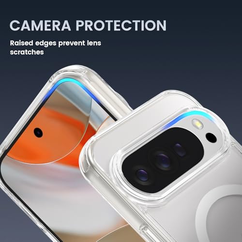 Image of Ruky for Google Pixel 10 Pro XL Case Compatible with MagSafe, Transparent | with Privacy Screen Protector, Clear Shockproof Protective Slim Phone Case for Google Pixel 10 Pro XL 6.8 inch, Transparent