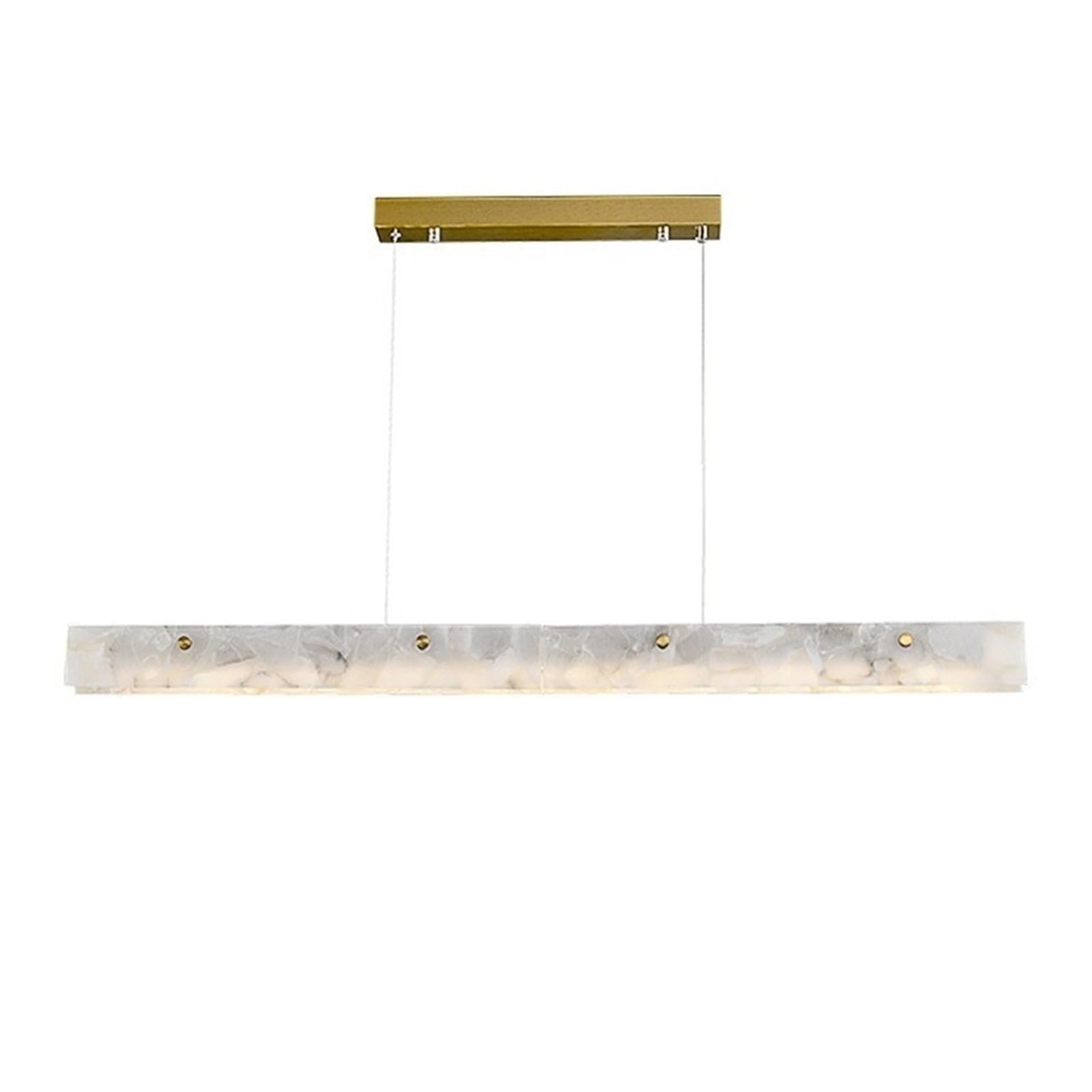 Lustre linéaire en albâtre et marbre véritable de 100 cm