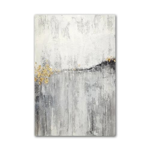 Affiche moderne noir gris or pour salon chaleureux tableau 80x110 cm