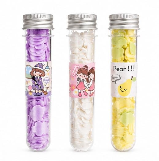Scented Soap Petal Tablets in Tube, Portable Hand Washing Sheets, Purple, White and Yellow, Pack of 3-image-33