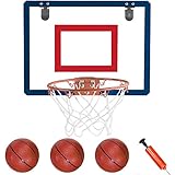 Sharyee 16' x 12' Indoor Mini Basketball Hoop Set with 3 Mini Basketballs & Hand Pump for Kids
