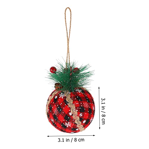 9Pcs Red Plaid Christmas Ball Christmas Decorations Halloween Props Prom Decor Burlap Fabric Ball Ornament Xmas Tree Ball Decor Xmas Diy Balls Christmas Balls Party Balls Pendant #TOP7