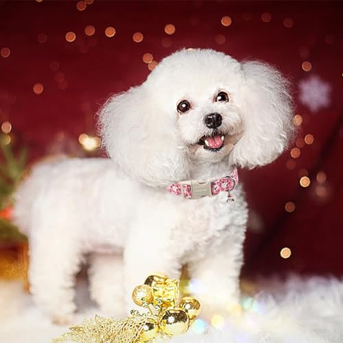 ARING PET Weihnachten Hundehalsband, Niedliche Schneemann Hundehalsband mit Schnellverschluss aus Kunststoffschnalle, Winter Bequemes Rosa Halsband für Jungen und Mädchen Hunde
