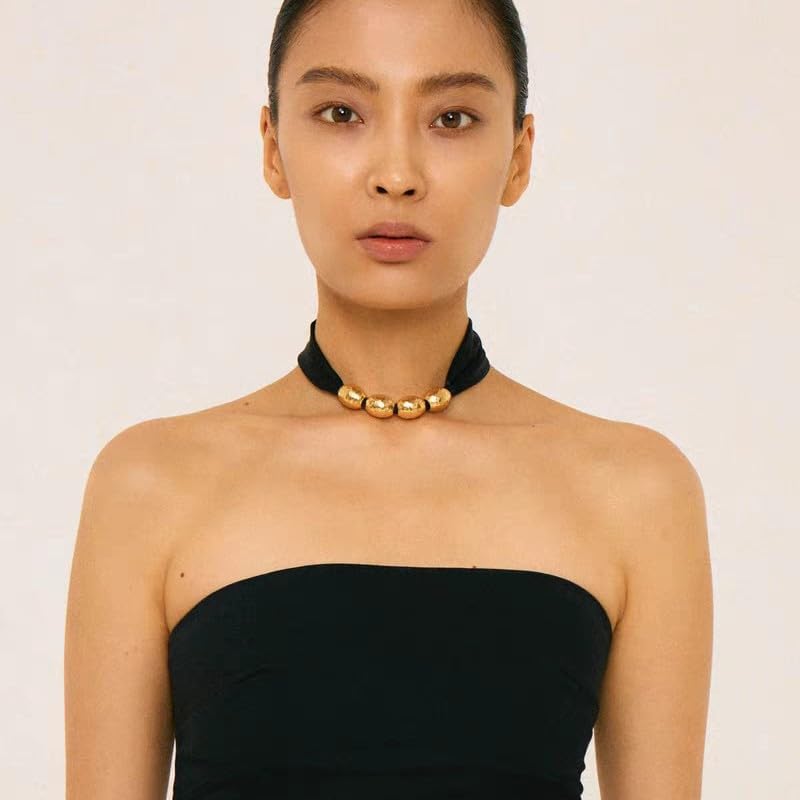 Miniatura 4 de Collar de bufanda para mujer, collar con dije, collar de cuentas de oro de 18 quilates, collar vintage de estilo francés, regalo de joyería para