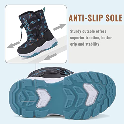 FANTURE Winter Snow Boots for Boy and Girl Outdoor with Fur Lined(Toddler/Little Kids)4