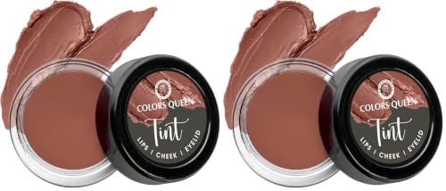 Image of Colors Queen Tint for Cheeks and Lips - Enriched with Vitamin E and Essential Oils | Matte Lip and Cheek Tint for Lips, Cheeks and Eyelids| Vegan and Cruelty Free Lip Tint for Women (04 - Nude Thrill)