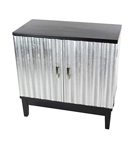 Deco 79 Contemporary Wood Rectangle Cabinet, 31" X 15" X 31", Silver #TOP1