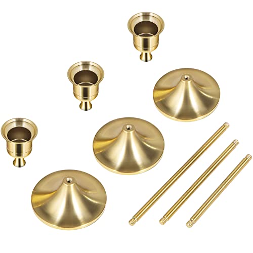 Denique Gold Candle Holders Set Of 3, Decorative Candlestick Holder For 3/4 Inches Taper Candles, Vintage Metal Candlestick Holders Set For Wedding, Dinning, Party, Interior Decorating #TOP5