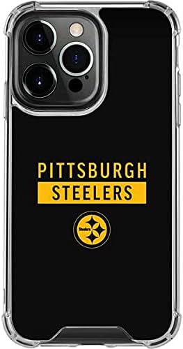 Skinit Clear Phone Case Compatible with iPhone 13 Pro - Officially Licensed NFL Pittsburgh Steelers Black Performance Series Design