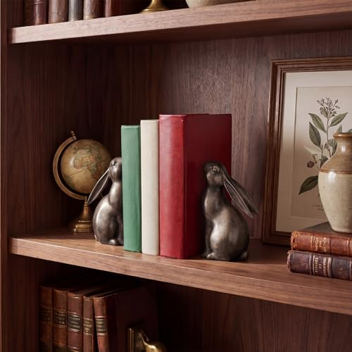 Sujetalibros de conejo de resina para evitar la caída de libros en estanterías 7