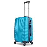 SA Products Cabin Suitcase - Hardshell Airline-Approved Luggage Bag for Travel - Cabin Bag with Inner Pockets, Extendable Top Handle, Side Handle, 4 Spinner Wheels, Lock - 55x22x38cm, 35L, Blue
