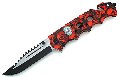 Snake Eye Tactical Pocket Knife - 3.5" Blade Folding Knife - Rescue Style EDC Gear and Equipment (RDSC) - Snake Eye Tactical