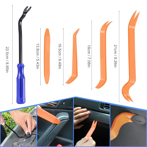 MumdoYAL 12 Stück Hebelwerkzeug Auto, Zierleistenkeil-Set für die Demontage von Auto-Innenraumverkleidungen - Werkzeug, Auto Demontage Werkzeug
