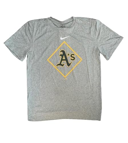 Nike Men's MLB Dri-FIT Logo Legend T-Shirt (Medium, Oakland Athletics - Gray)