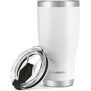 HAUSHOF 20 oz Tumbler, Stainless Steel Vacuum Coffee Tumbler, Durable Insulated Tumbler Cups for Hot and Cold Drinks, Portable Water Tumbler with Lid for Office, Camping, Sports Camo Blue 20