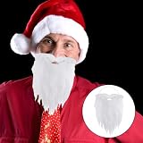 6 Stück Weihnachtsmann Bart Weißer,Weihnachten Santa Nikolaus Beard Mit Spannband Set,Weihnachtsmannbart Nikolausbart Wichtelbart Weiß Künstlicher Falscher für Kinder Fasching Geburtstagsfeier Party