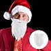 6 Stück Weihnachtsmann Bart Weißer,Weihnachten Santa Nikolaus Beard Mit Spannband Set,Weihnachtsmannbart Nikolausbart Wichtelbart Weiß Künstlicher Falscher für Kinder Fasching Geburtstagsfeier Party