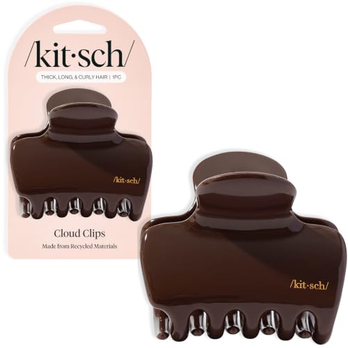 Kitsch Plastic Puffy Claw Clip - Hair Accessories For Women- Chocolate, 1pc