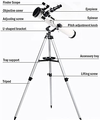 Telescopio refractor 76mm con trípode ajustable miniatura 4