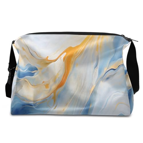 Leather Travel Duffle Bag for Women Men, Abstract Marble Pattern Small Sports Gym Bag Weekender Overnight Bags Underseat Carry on Luggage Bags for Airplanes, Personal Item Travel Bag,A-1092