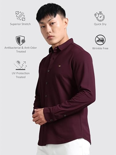 Image of STELLERS Men's Premium Full Sleeve Shirt | Feather Touch Feel| Regular Fit| Odour Resistant| Anti-Static| Wrinkle Free| Quick Dry | Stretchable| Lightweight| Sweat-Proof