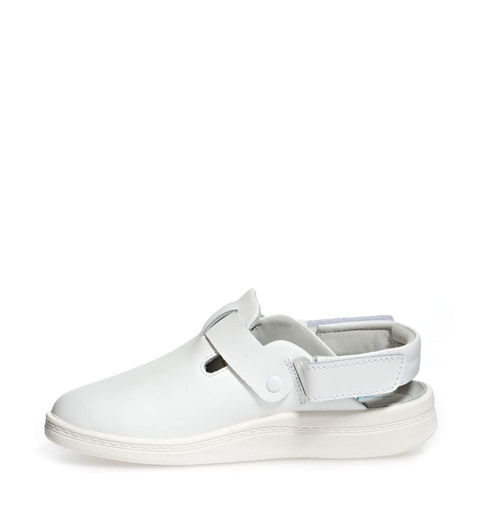 Abeba Clog 7208 - oryginalna gładka skóra, biała, certyfikowana